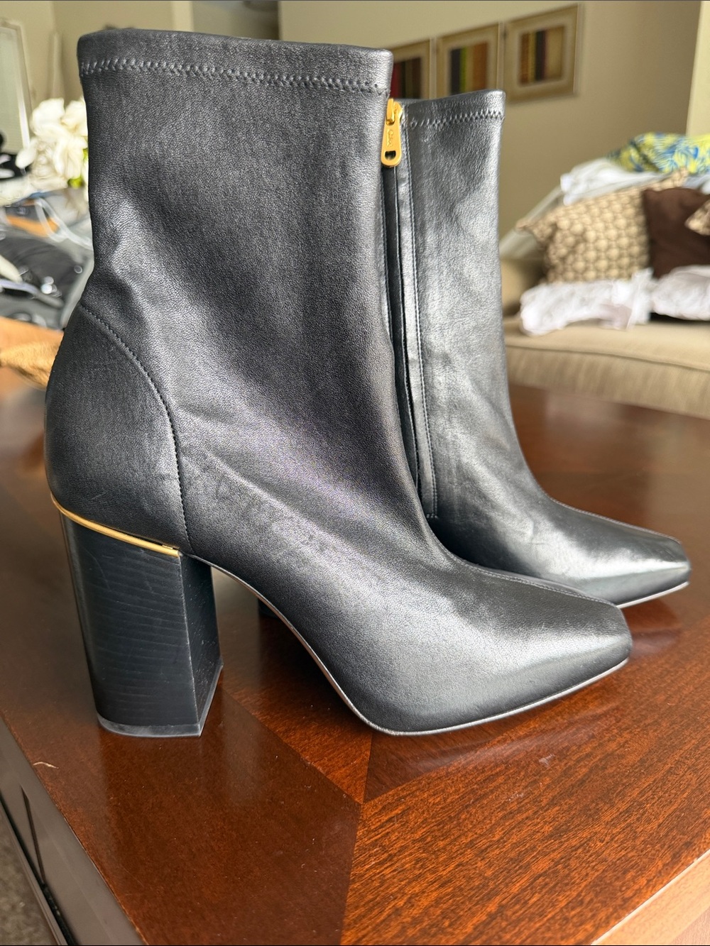 Chloé
90mm Ambre ankle boots
 Ankle Boots with Gold Trim NWT size 40 or 9.5